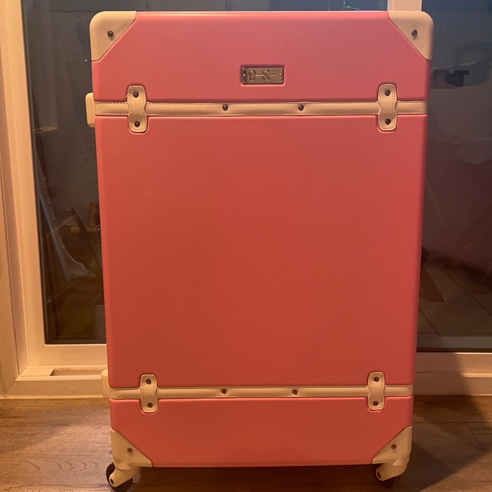 Jessica Simpson Pink Trunk Luggage Suitcase